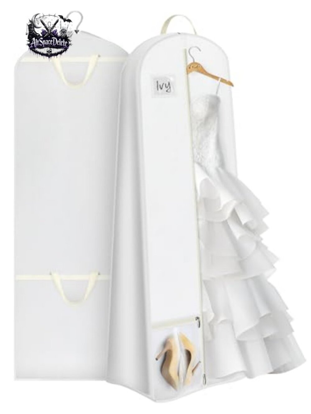 72" Wedding Dress Garment Bag 15" Gusset Trifold Travel Gown Storage